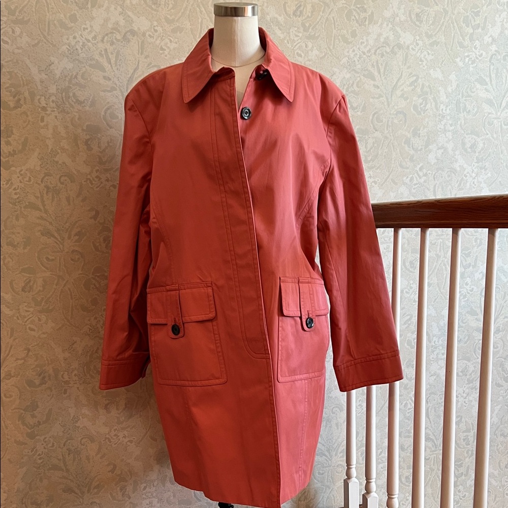 Talbots Women's Coral/Salmon colored Rain Jacket - Sz 20